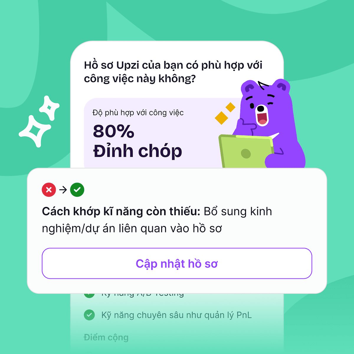 AI feedback để cải thiện profile