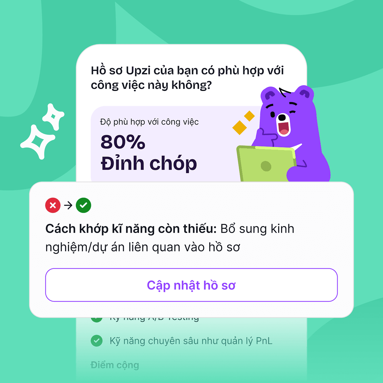 AI feedback để cải thiện profile